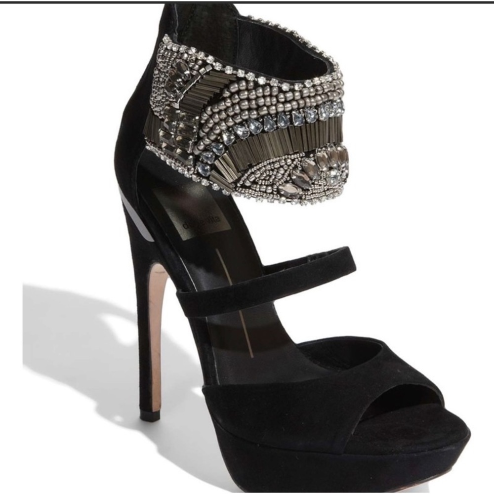 Dolce Vita Black Sandal with Beads Crystals size 7 - Picture 2 of 6